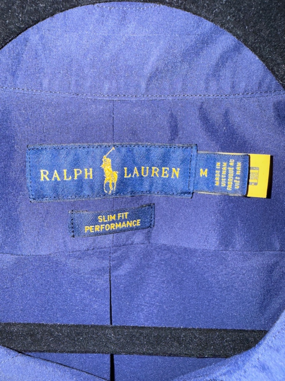 Ralph Lauren Men’s Medium Slim-Fit Navy Blue Performance Shirt - Picture 5 of 6